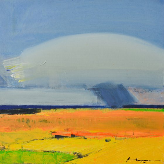 Rain over fields