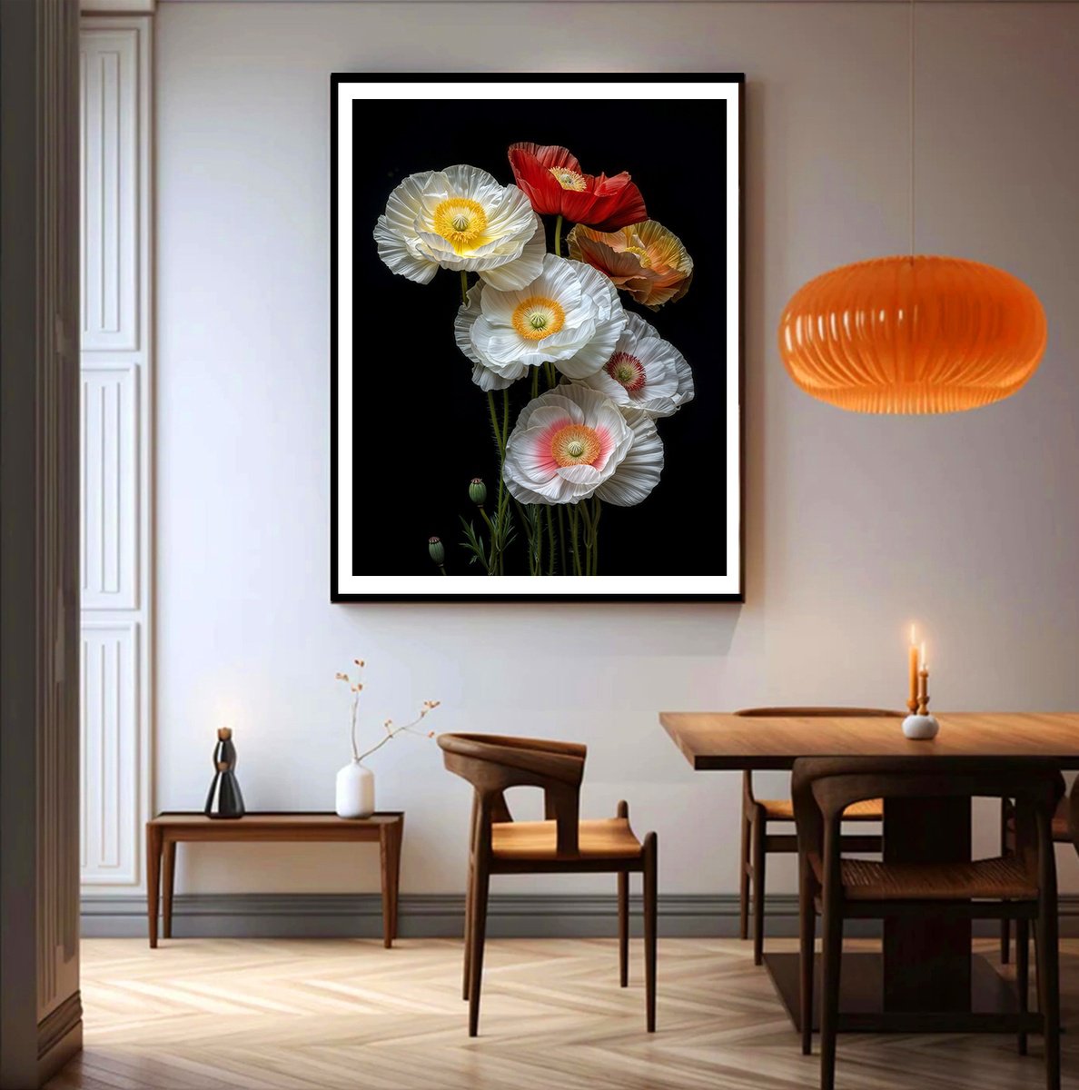 Photorealistic Botanical Photograph By Michael Filonow, 26 X 32", Poppies 20, Original Artwork