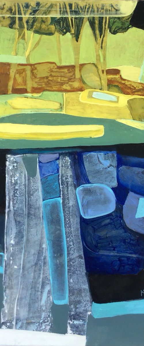 Blue abstract art, contemporary oil by Kate Kulish