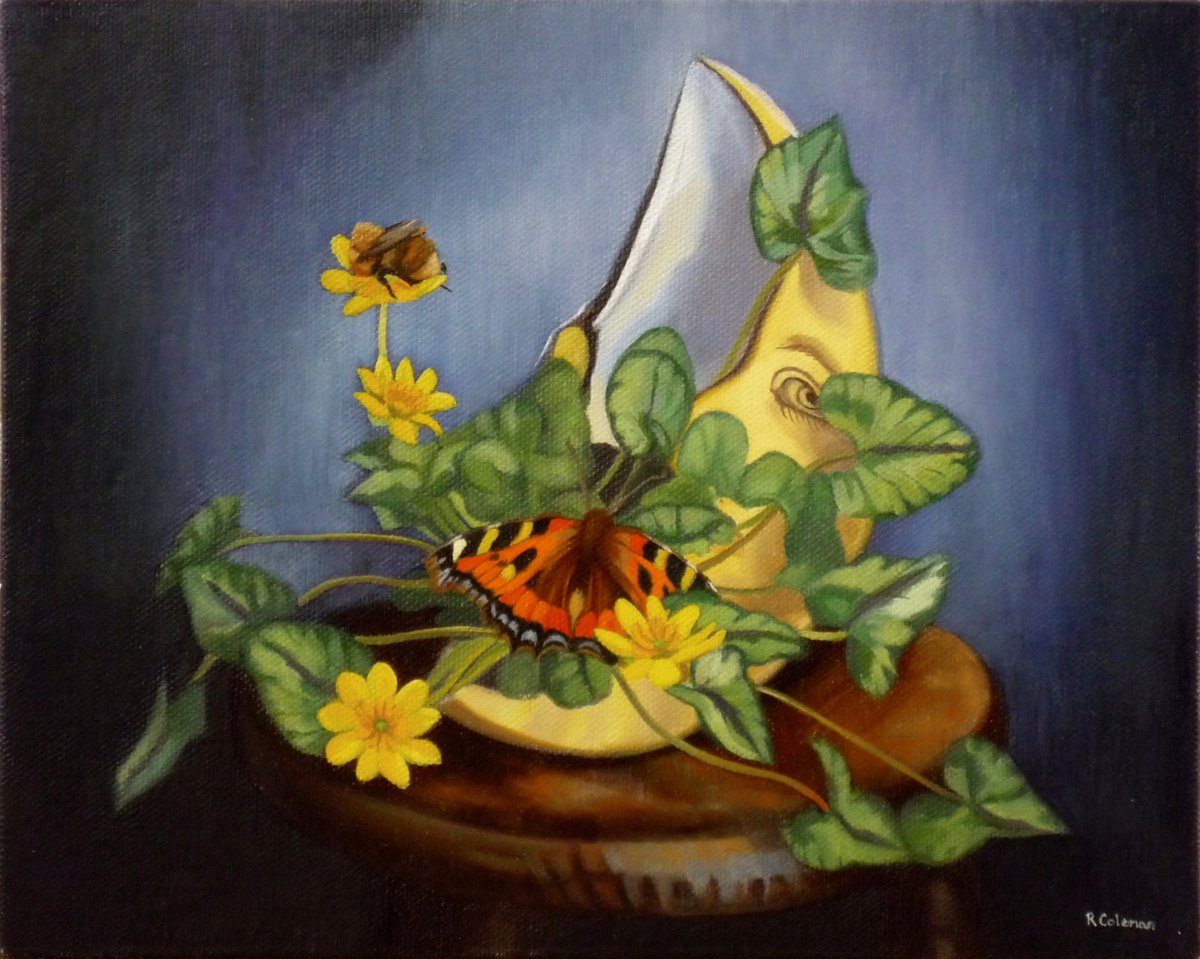 Still Life Oil Painting By Rebecca Coleman, 12 X 10", Springtime, Original Artwork