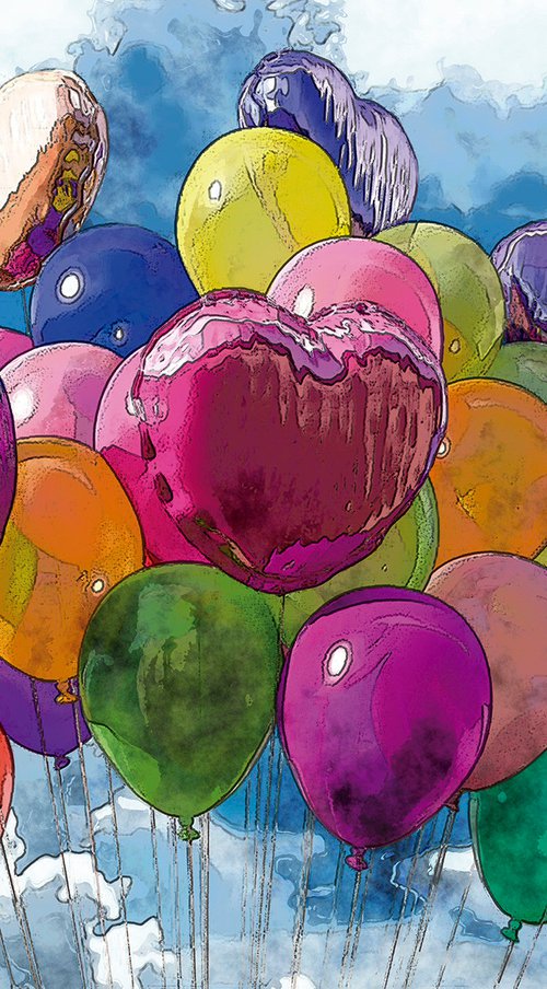 Globos/XL large original artwork by Javier Diaz