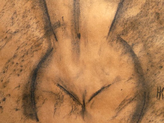 Woman Nude Charcoal Art