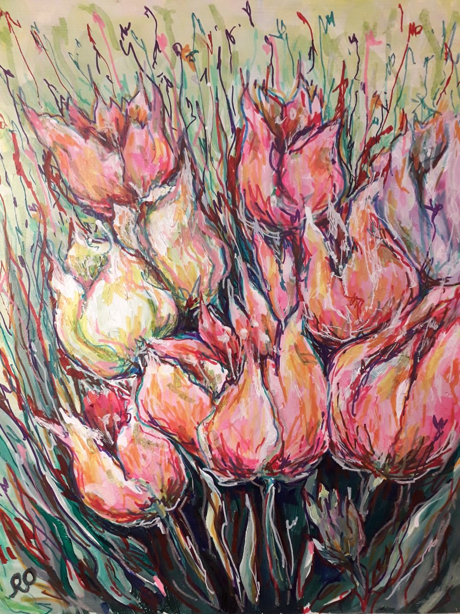  Small Tulips By Olga Rokhmanyuk | Roartus, 16 X 20, Artwork For Sale On Artfinder