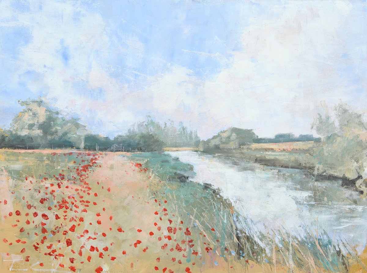Summer Meadow By Tom Cringle, 24 X 18, Artwork For Sale On Artfinder