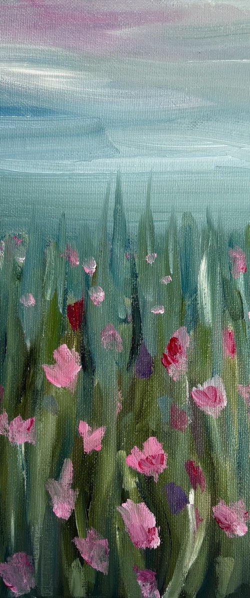Field of quiet wild flowers meadow by Daniela Nocito