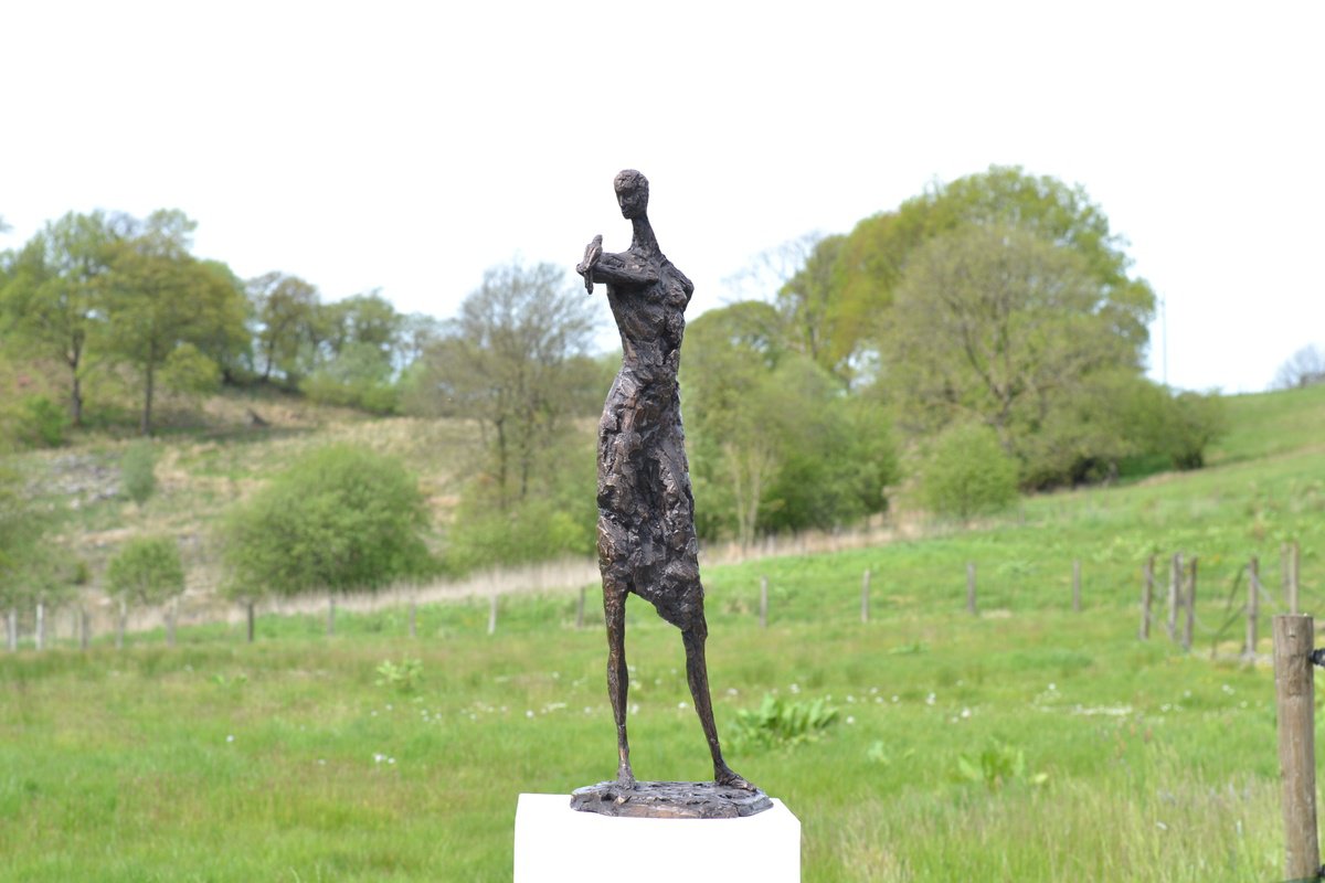 Animal Bronze Sculpture By Tanya Russell, 10 X 31", Communion Fb, Original Artwork