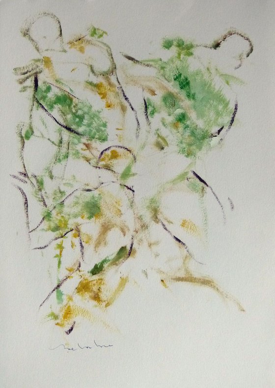 Foliage 15, oil on paper 29x42 cm