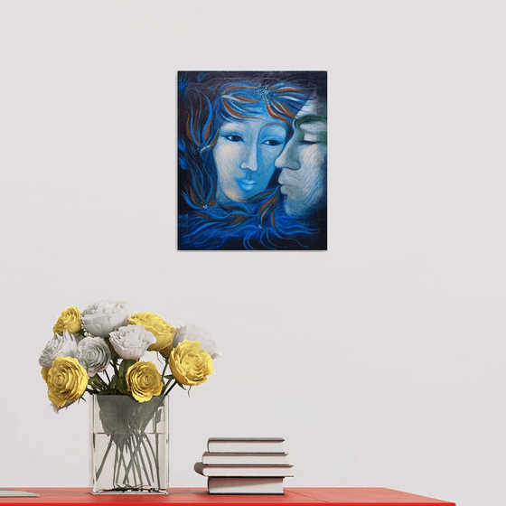 Woman, gazing at the man she loves