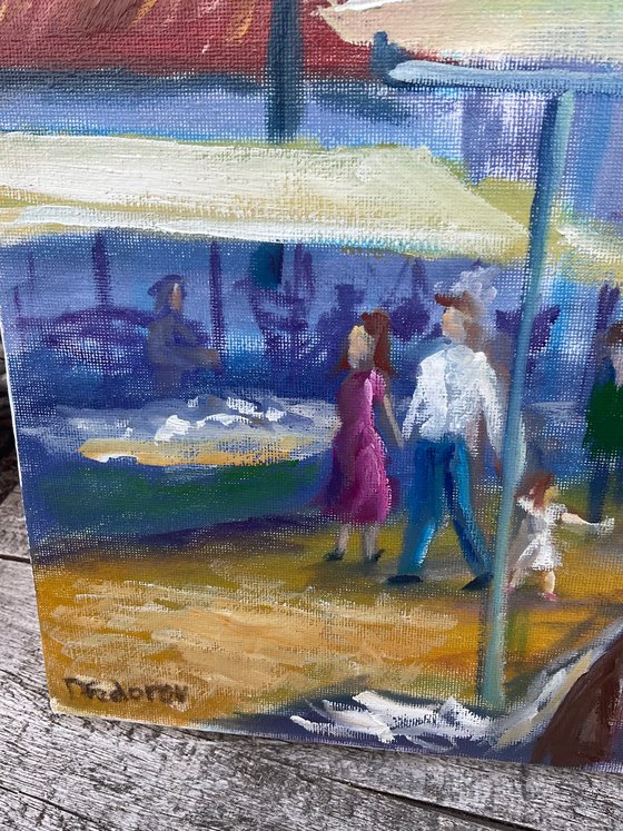 The street market. Pleinair