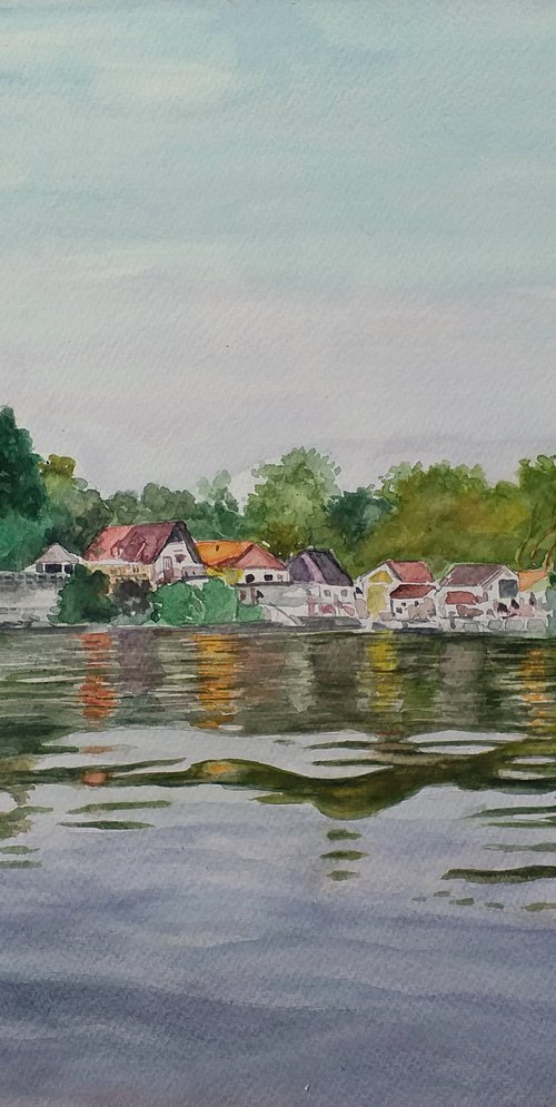 LIFE ON THE RIVER / 39.5 x 32.5 cm by Zoran Mihajlović Muza
