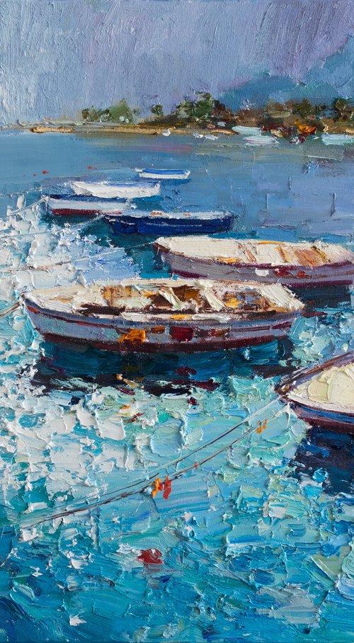 Moored Rowing Boats by Anastasiia Valiulina