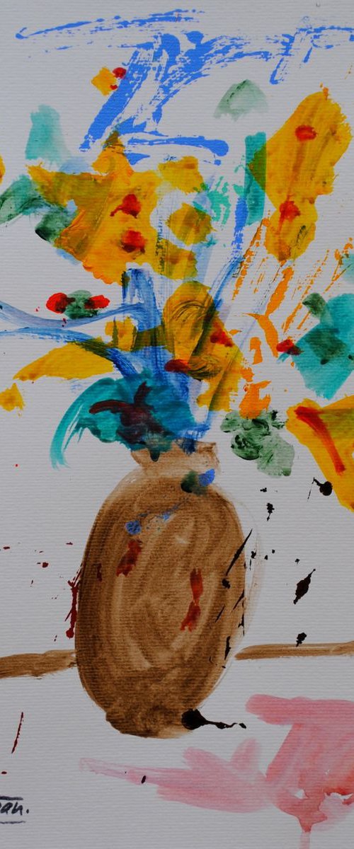 Le vase aux fleurs jaunes / 11,81 x 15,75 in.(30x40cm) / 2018 by Pierre-Yves Beltran