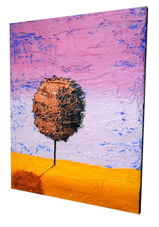 Copper Tree with pink skies