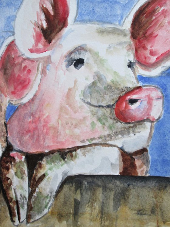 The Three Little Pig's Watercolor Painting