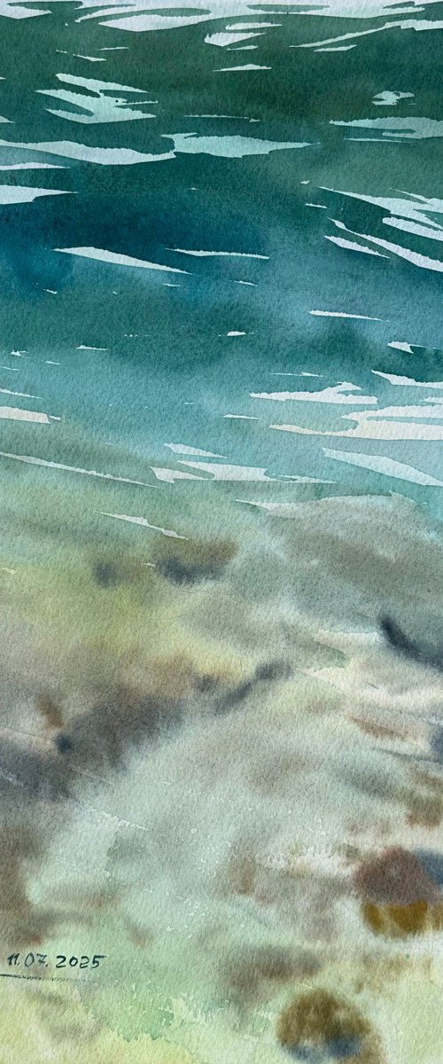 Calm Under Transparent Waves by Oleksandra Padushyna
