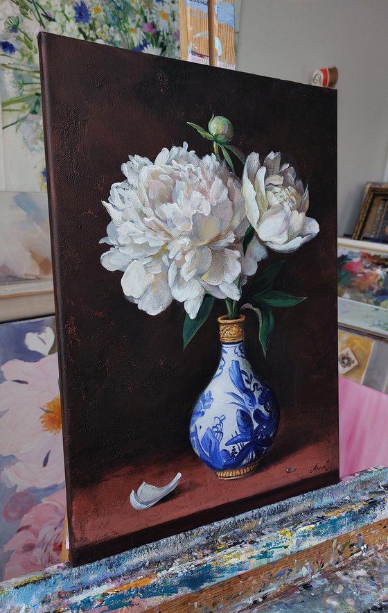 ”Peonies in a Chinese vase”