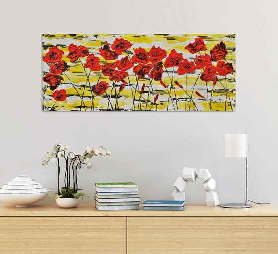 Red Poppies 2 100x40cm