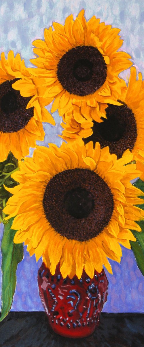 Large Five Sunflowers by Richard Gibson