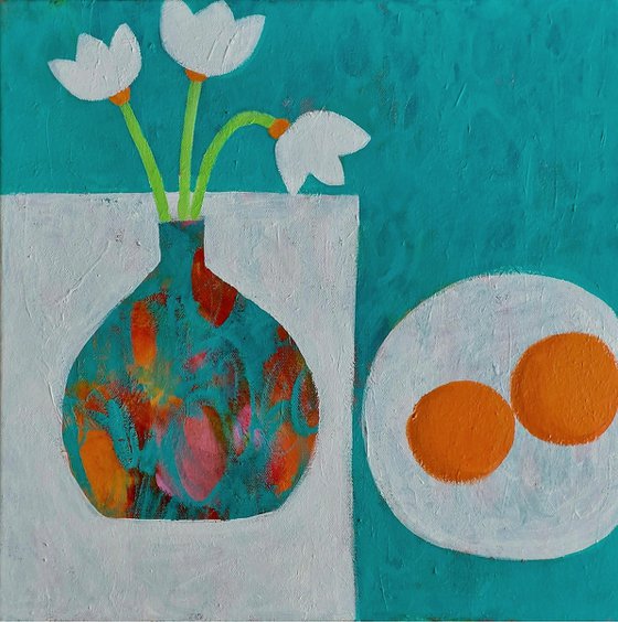 Still Life with 2 Oranges