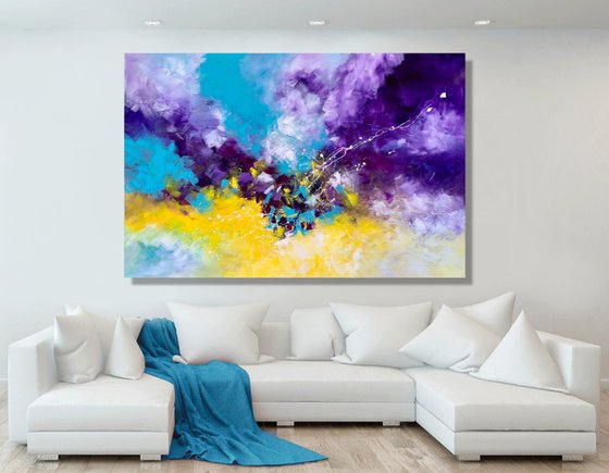 Shine A Light - XL LARGE,  MODERN ABSTRACT ART – EXPRESSIONS OF ENERGY AND LIGHT. READY TO HANG!