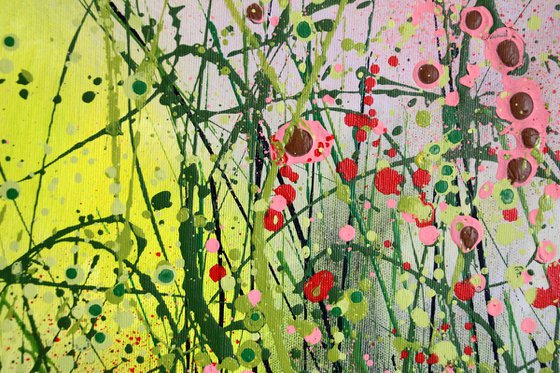 "Early Spring" - Large original abstract floral landscape