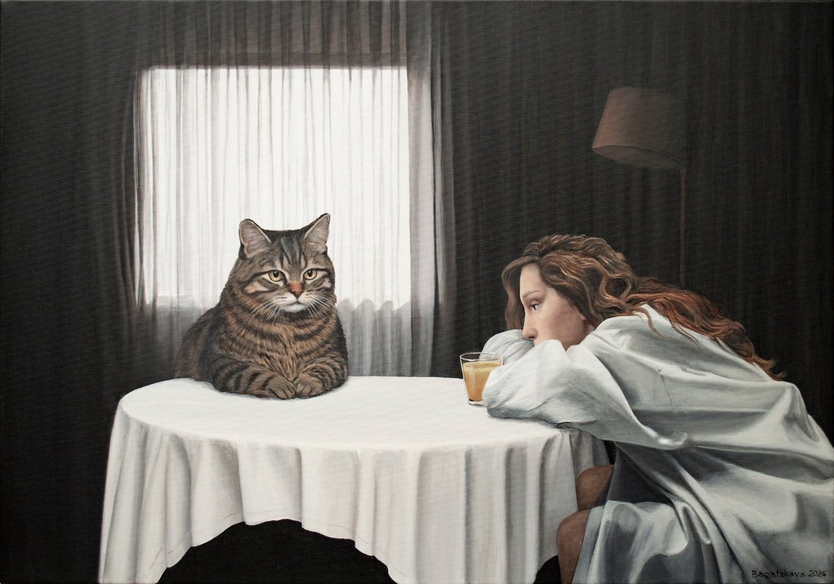 Drink Your Juice, Natasha- By Nataliya Bagatskaya, 39 X 28, Artwork For Sale On Artfinder