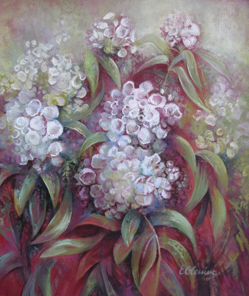 Impressionistic Botanical Watercolour By Elena Oleniuc, 13 X 15, Garden, Original Artwork