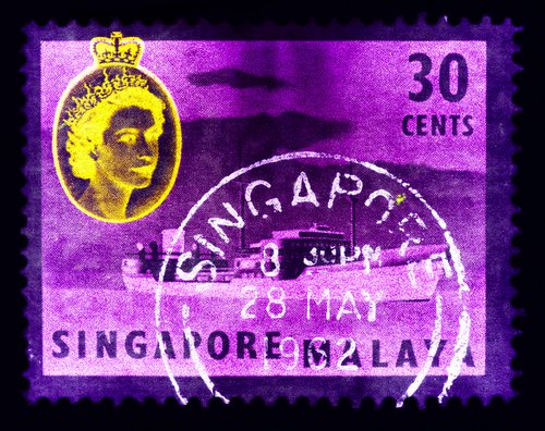 Singapore Vinyl Collection '30 cents QEII Oil Tanker (Purple)' by Richard Heeps