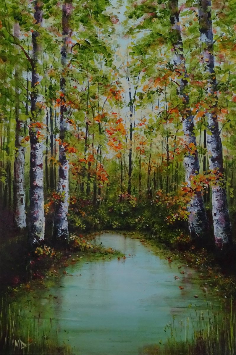 Photorealistic Landscape Oil Painting By Mel Davies Original Art, 16 X 24", Lose Yourself, Original Artwork