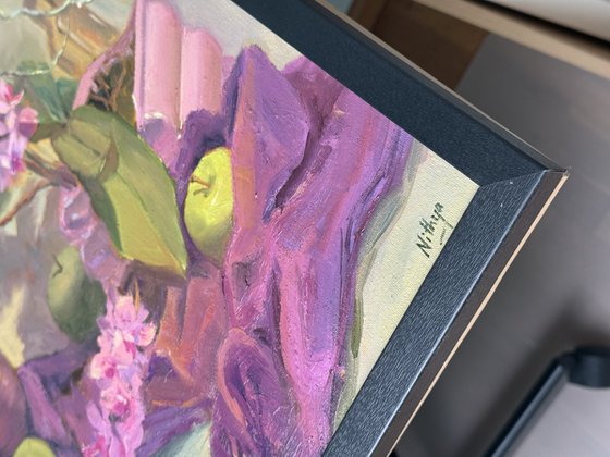 Arrangement in Green and Purple