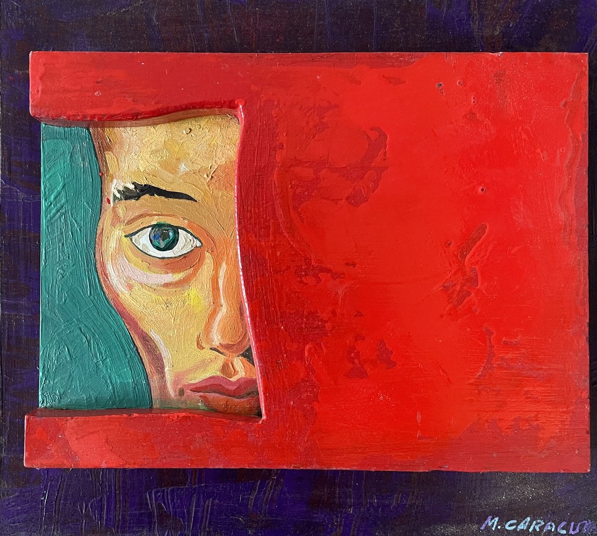 Impressionistic Portrait Oil Painting By Mauro Carac, 16 X 14", Who Are We?, Original Artwork