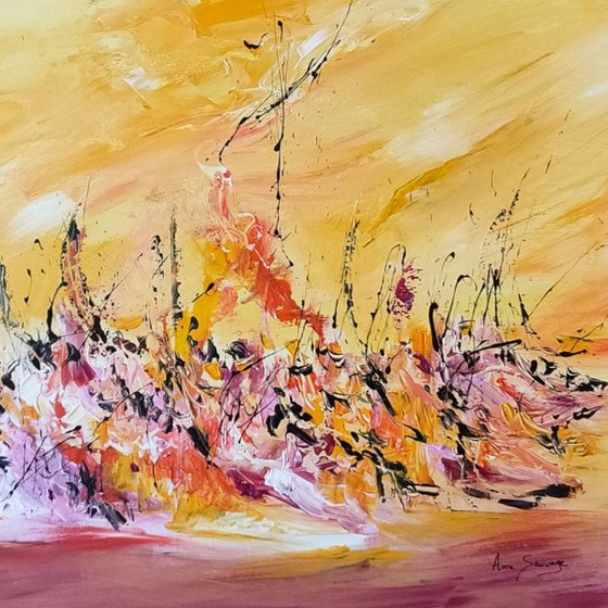 Surf sur les vagues en feu