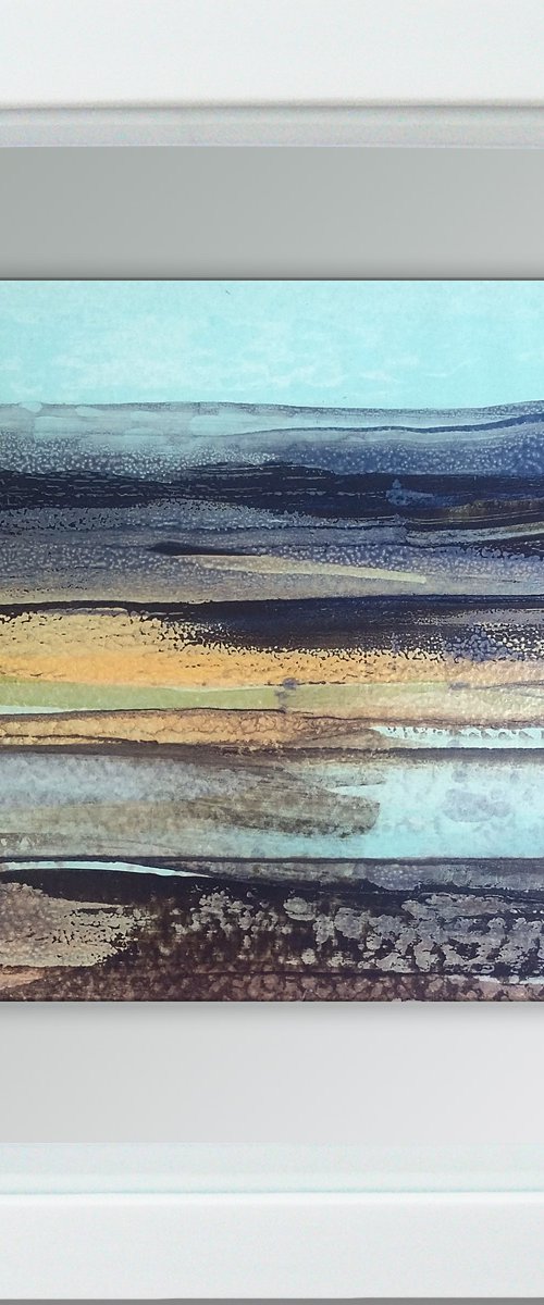 Framed ready to hang original abstract landscape - Horizon #1 by Carolynne Coulson
