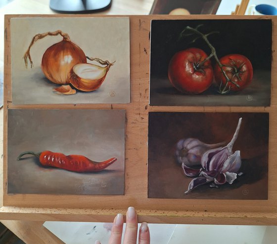 Set Kitchen Vegetable Wall Art