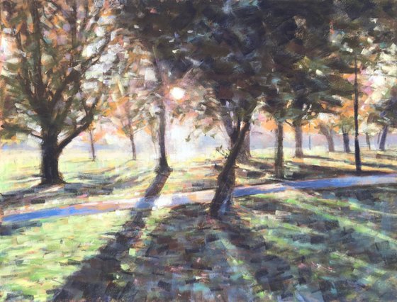 Wandsworth Common paths - autumn trees