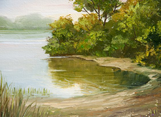 River landscape. Oil painting. 8 x 10in.