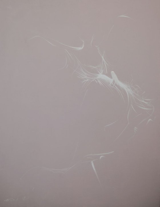 Large acrylic painting "Dancing Cloud", 110x85