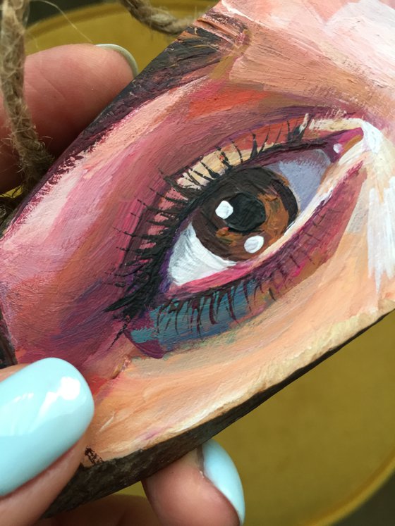 See life positively. Brown eyes. Eye drawing.