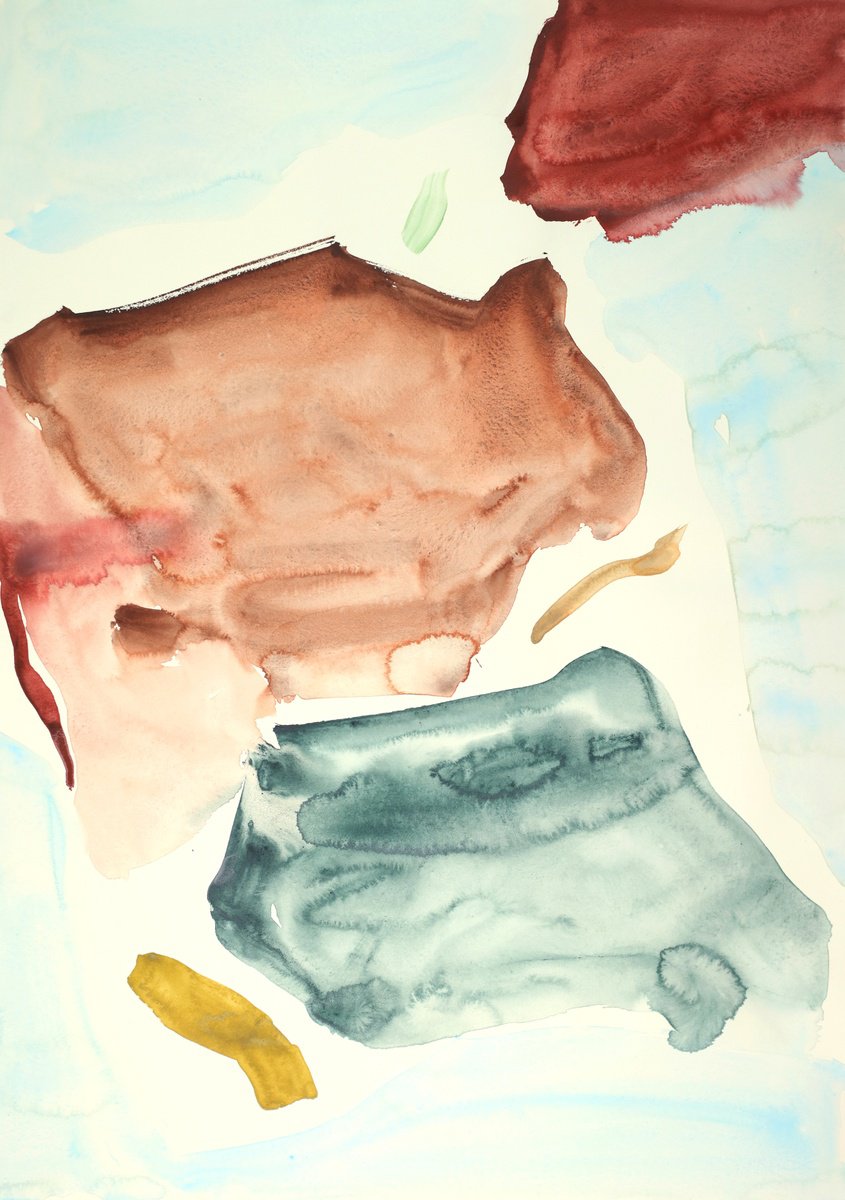 Organic Abstract Watercolour By Melissa Mcgill, 20 X 26", A New Day, Original Artwork