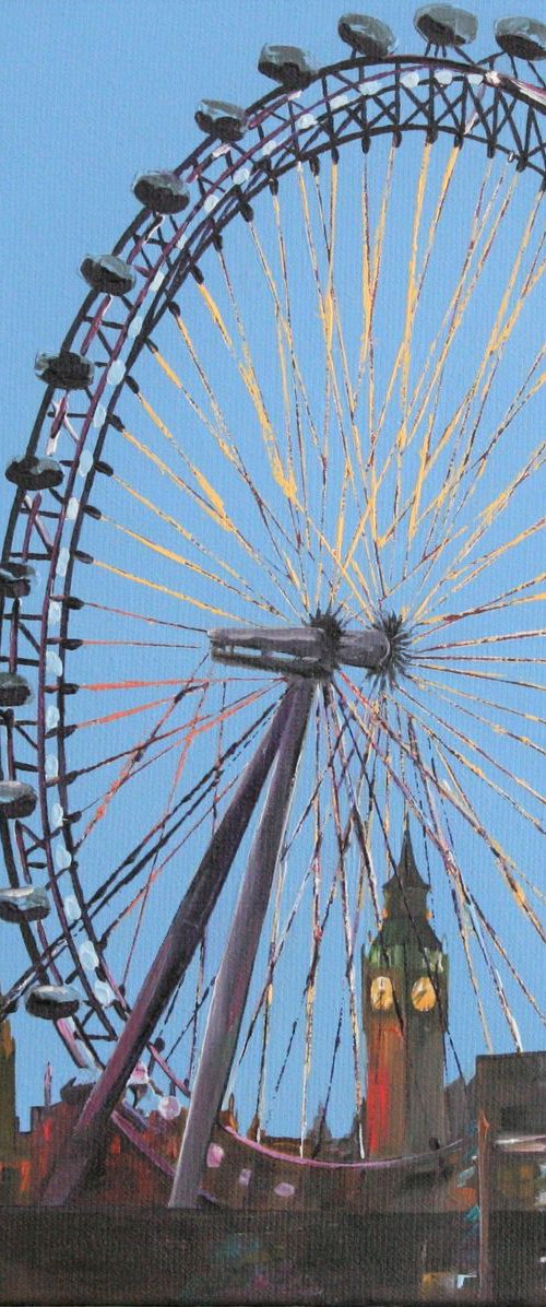 London Eye at Night by Linda Monk