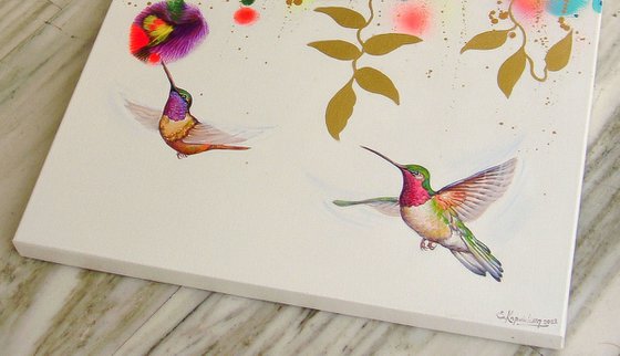 "Flowers and Hummingbirds"