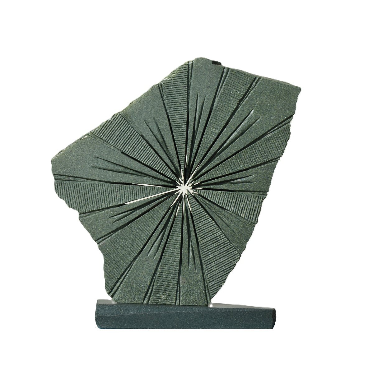 Landscape Stone Sculpture By Ognyan Chitakov, 17 X 19", "Radiant Starburst", Original Artwork