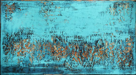 ISLAMORADA - 100 x 180 CM - TEXTURED ACRYLIC PAINTING ON CANVAS * XXL SIZE