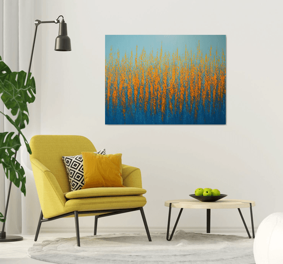 Blue Orange Flowers