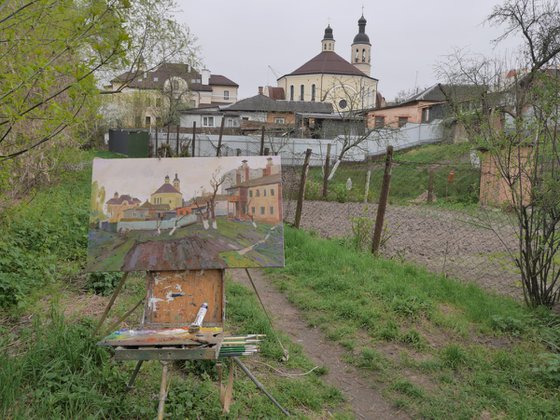 Backyard of a Catholic cathedral