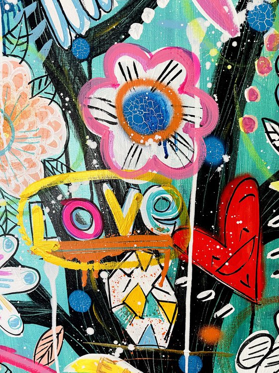 Love my Family (92x73cm) ready to hang