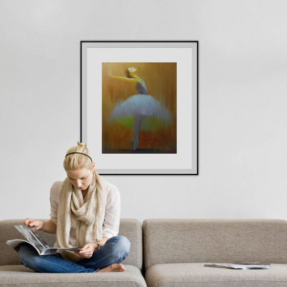 Contemporary dance painting, figurative oil art - Symphony of Flight
