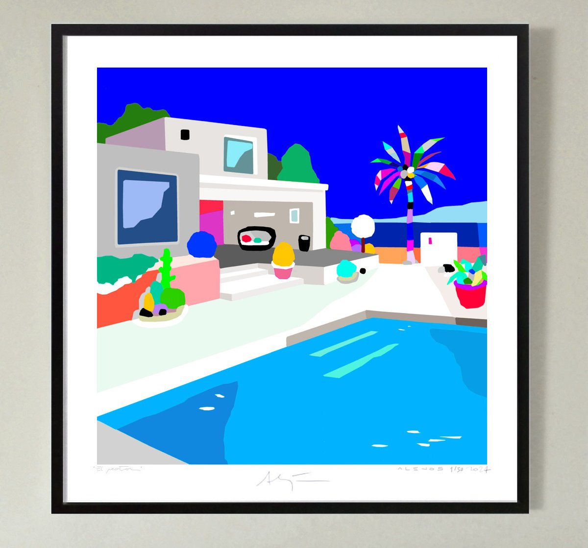 Impressionistic Landscape Giclee Print By Alejos, 17 X 17, Open Doors´house, Original Artwork