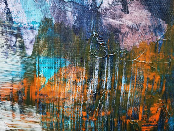 Landscape with red suns beautiful abstract mindscape by O Kloska