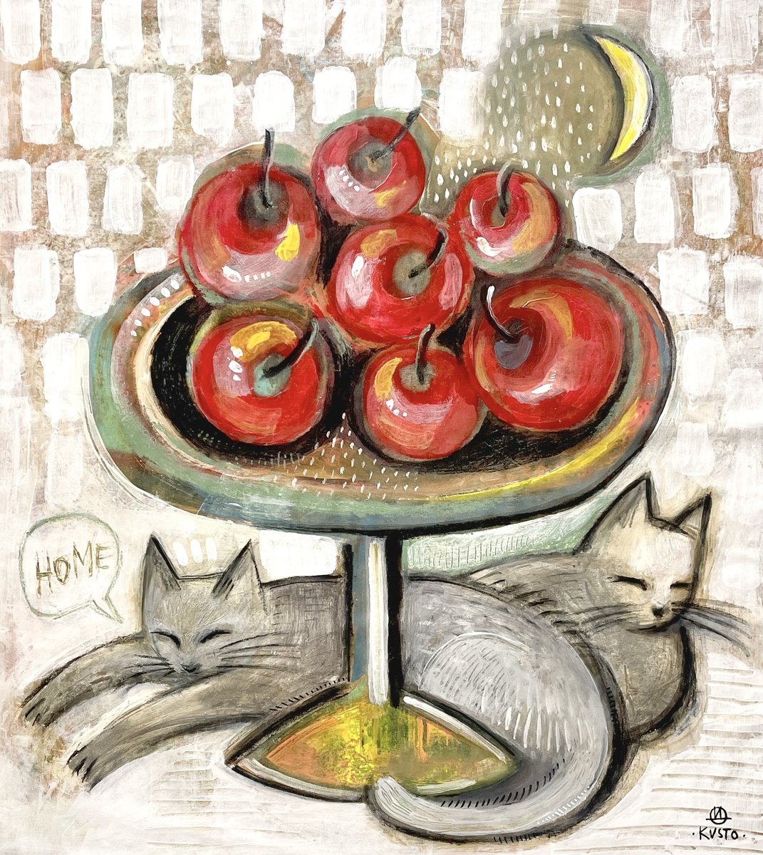 Impressionistic Animal Acrylic Painting By Daria Kusto, 39 X 43, Sweet Dereams, Original Artwork